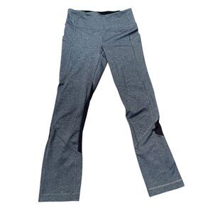 Lululemom Pace Rival Crop Leggings Womens Size 2 Zip Pocket Gym Nylon Mesh Run